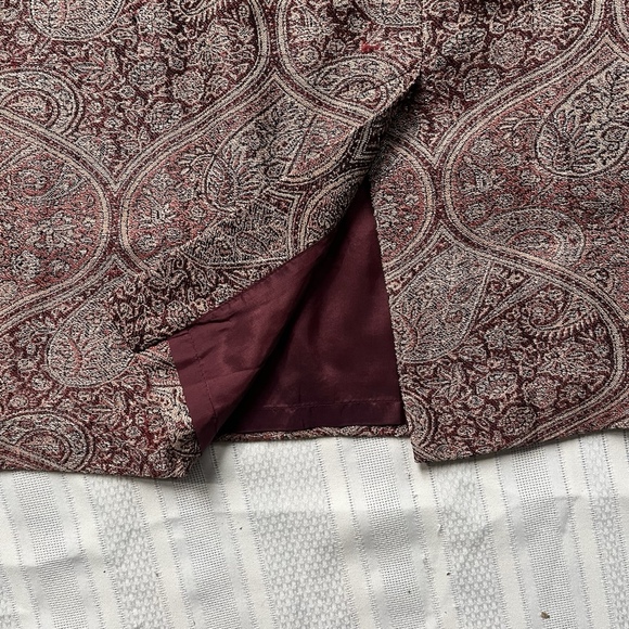 Banana Republic Soft Wool Silk Paisley Quiet Luxury Size 8 Lined Zipper Skirt - Picture 3 of 9